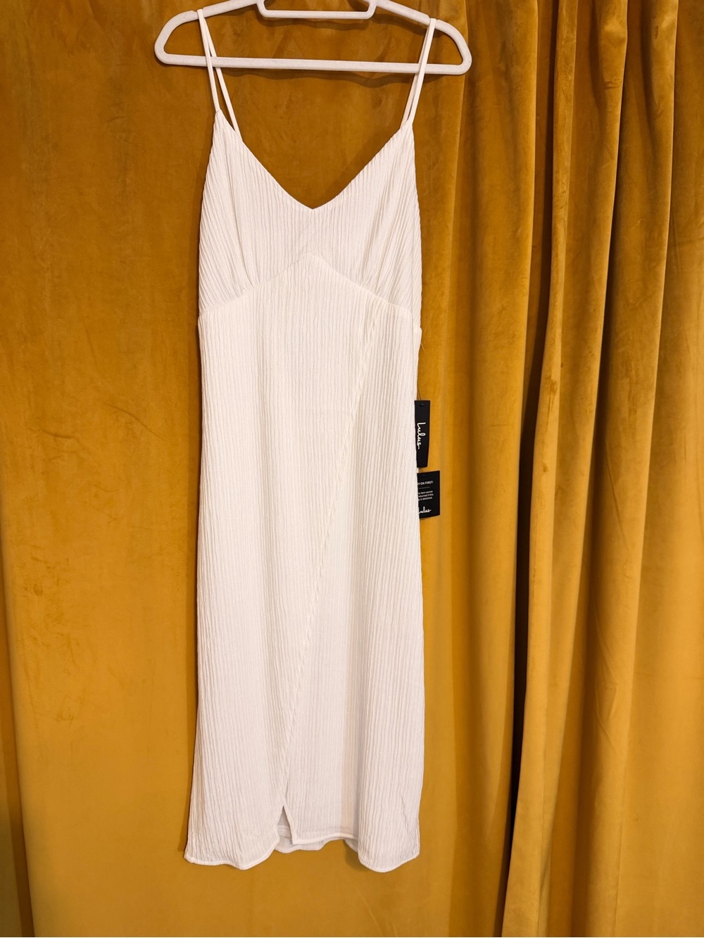 Lulu's Ivory Textured Midi Slip Dress NWT